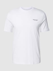T-shirt z bawełny z nadrukiem z logo od ARMANI EXCHANGE Biały - 11