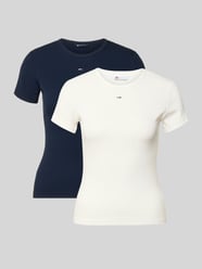 T-shirty o kroju slim fit z mieszanki bawełny w zestaw 2 szt. od Tommy Jeans - 1