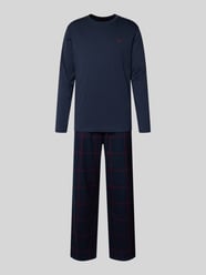 Relaxed Fit Pyjama mit Logo-Stitching Modell 'Long' von Emporio Armani - 3