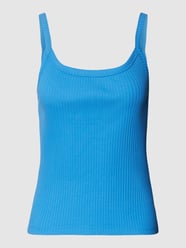 Tanktop in riblook van QS by s.Oliver Blauw - 28