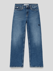 Jeans met labelpatch van leer, model 'Visual' van Calvin Klein Jeans Blauw / turquoise - 35