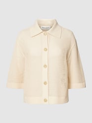 Strickbluse aus Baumwoll-Leinen-Mix mit Umlegekragen von Marc O'Polo Beige - 13