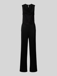 Jumpsuit mit Wasserfall-Ausschnitt von comma Schwarz - 6