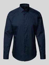 Slim Fit Business-Hemd mit Knopfleiste von Jake*s Blau - 32