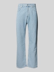 Relaxed Fit Jeans mit Gitterkaro Modell 'Nate' von Hugo Blue Blau - 31