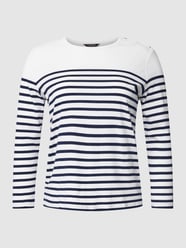 Bluzka PLUS SIZE z długim rękawem i wzorem w paski model ‘MULIATI’ od Lauren Ralph Lauren Curve Biały - 11