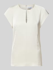 Blusenshirt mit Schlüsselloch-Ausschnitt von Calvin Klein Womenswear Beige - 1