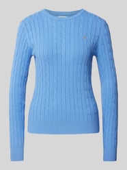 Strickpullover mit Label-Stitching von Gant Blau - 12