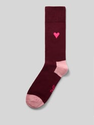 Socken mit Kaschmir-Anteil und Motiv-Stitching von UNIO HAMBURG Bordeaux - 46