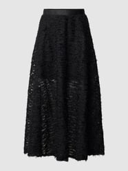 Midirok met structuurmotief, model 'ELEONOR SKIRT' van Guess Zwart - 5