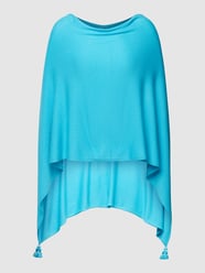Poncho mit Quasten von comma Türkis - 15