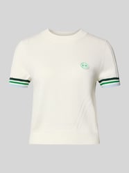 T-shirt o kroju regular fit z dodatkiem wełny od Marc Cain - 47