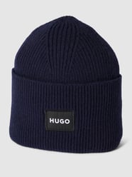 Beanie mit Label-Applikation Modell 'Xaff' von HUGO CLASSIFICATION Blau - 18