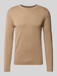 Regular Fit Strickpullover aus reiner Baumwolle mit Rundhalsausschnitt von Tom Tailor Beige - 6
