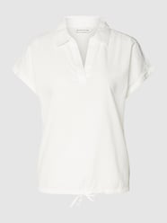 Blouse met fijn gestructureerd design van Tom Tailor Wit - 4