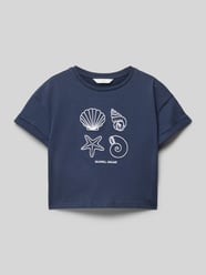 Boxy Fit T-Shirt mit Motiv-Stitchings Modell 'seashell' von Mango - 32