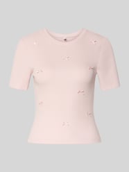 Slim Fit T-Shirt aus Baumwoll-Mix Modell 'FEMKE' von ONLY Pink - 30
