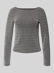 Bluzka o kroju regular fit z długim rękawem i fakturowanym wzorem model ‘JINA’ od PIECES - 9