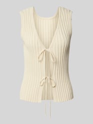 Regular Fit Top aus Baumwoll-Mix Modell 'JOYLYNN' von Pieces Beige - 8