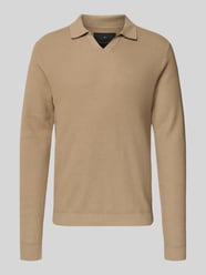Gebreide pullover met ribboorden, model 'EASTON' van Jack & Jones Premium Beige - 42
