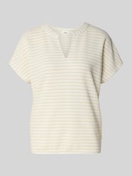 Relaxed fit T-shirt met V-hals van s.Oliver RED LABEL Beige - 6