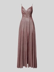 Schimmerndes Abendkleid mit Gehschlitz von Luxuar Bordeaux - 30