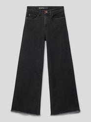 Wide leg jeans met Franse steekzakken, model 'ANEMAY' van Garcia Grijs / zwart - 33