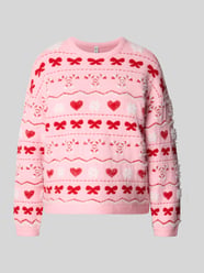 Pullover mit Santa Schriftzug von ONLY Pink - 3