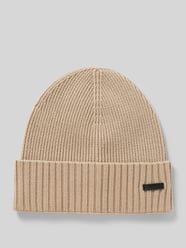 Beanie mit Label-Badge Modell 'Fati' von BOSS Beige - 25