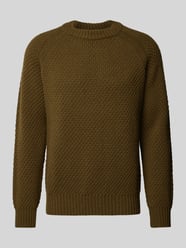 Gebreide pullover met ribboorden, model 'Armstrong' van BOSS Orange Groen - 30