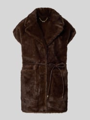 Bodywarmer met reverskraag en strikceintuur van Rinascimento - 15