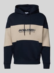 Hoodie mit Label-Print Modell 'LEGACY' von Jack & Jones Blau - 1