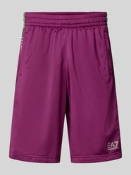 Szorty z logo i kieszeniami wpuszczanymi od EA7 Emporio Armani - 9