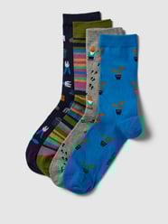 Socken mit Allover-Print im 4er-Pack Modell 'norman' von Thought Blau / Türkis - 14