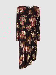 Jurk met bloemenprints in glanzende look  van JUST FEMALE Blauw / turquoise - 10