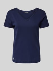 T-Shirt mit V-Ausschnitt von Lauren Ralph Lauren Blau - 13