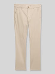 straight fit chino van katoenmix van Tom Tailor Beige - 16