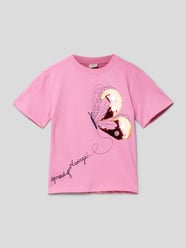 T-Shirt aus Baumwolle mit Paillettenbesatz von s.Oliver RED LABEL Pink - 36