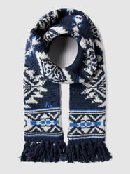 Schal aus Woll-Mix mit Fransen von Polo Ralph Lauren Blau - 10