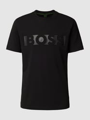 T-Shirt mit Label-Print und Rundhalsausschnitt von BOSS Green Schwarz - 21