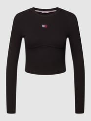 Longsleeve in Ripp-Optik Modell 'BADGE' von Tommy Jeans Schwarz - 7