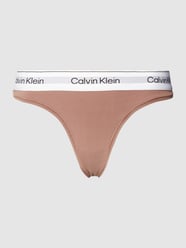 String mit Logo-Bund Modell 'Thong' von Calvin Klein Underwear Beige - 6