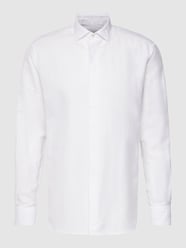 Slim Fit Premium Shirt  mit Premium Leinen-Anteil Modell 'Kent' von Eterna Slim Fit Weiß - 38