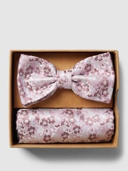 Fliege und Einstecktuch im Set mit Allover-Muster von Prince Bowtie Rosa - 48