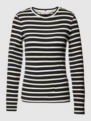 Longsleeve mit Streifenmuster von Tommy Hilfiger Schwarz - 42