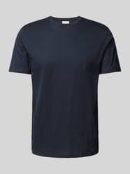 T-Shirt mit geripptem Rundhalsausschnitt von Lindbergh Blau - 35