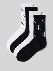 Socken mit elastischem Rippenbündchen im 4er-Pack von Calvin Klein Jeans Schwarz - 42