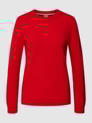 Gebreide pullover met ronde hals, model 'FEGANAS' van BOSS Rood - 44