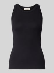 Top o kroju shaped fit z prążkowanego dżerseju z okrągłym dekoltem od Marc O'Polo - 32