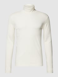 Bluzka z długim rękawem o kroju slim fit z golfem od Marc O'Polo Denim Biały - 36
